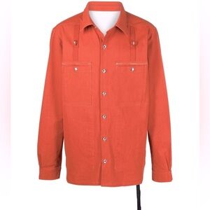 Rick Owens DRKSHDW cotton-blend shirt jacket - Orange Sz XL NWT